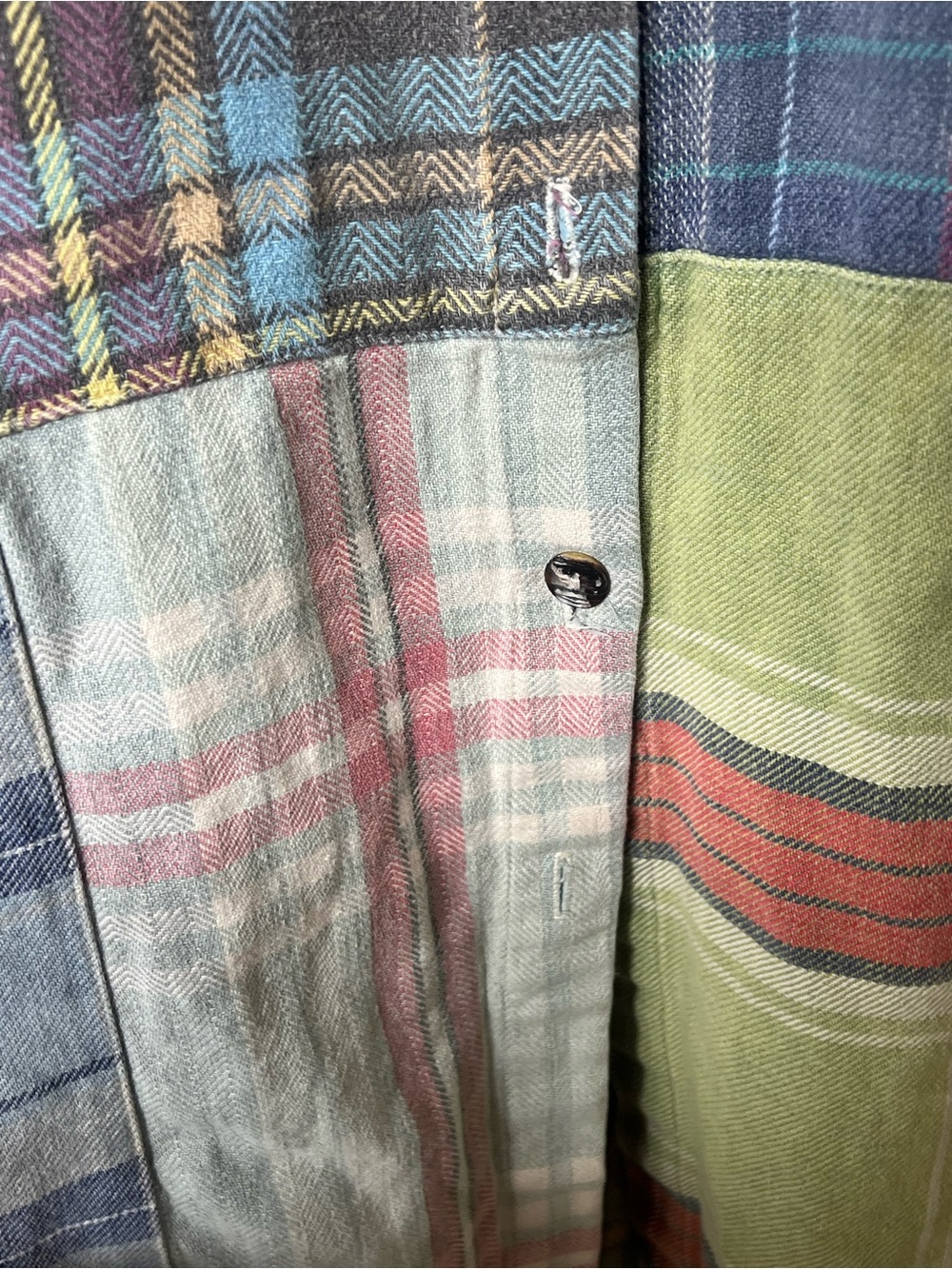 Sundance x Citron multicolor patchwork plaid button down collared shirt dress - Picture 9 of 13